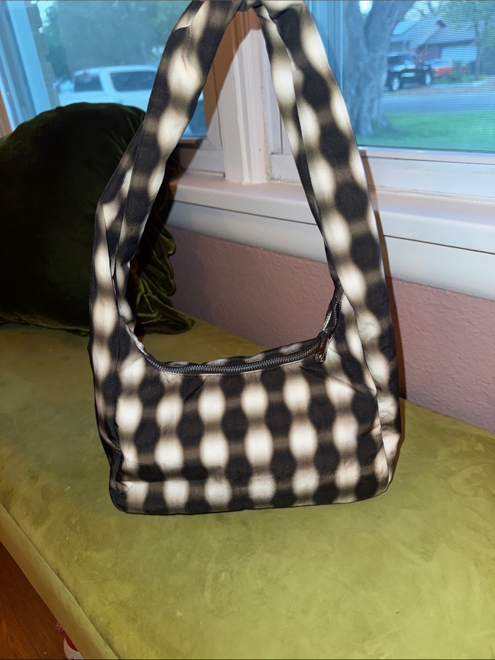 BAGGU Small Nylon Meringue Bag - Blurred Gingham